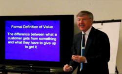 Don Shapiro shares his discoveries about customer value with a sales force to help them close the sale more often.